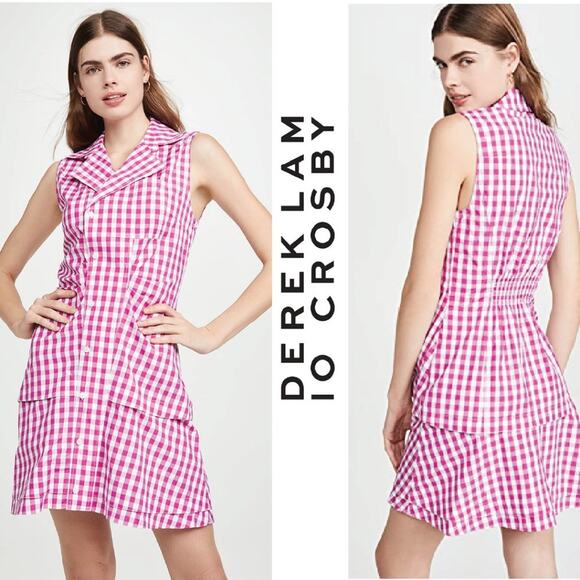 Derek Lam 10 Crosby - Pink Satina Button Shirt Dress - Size 16 (Large*) - Picture 1 of 14